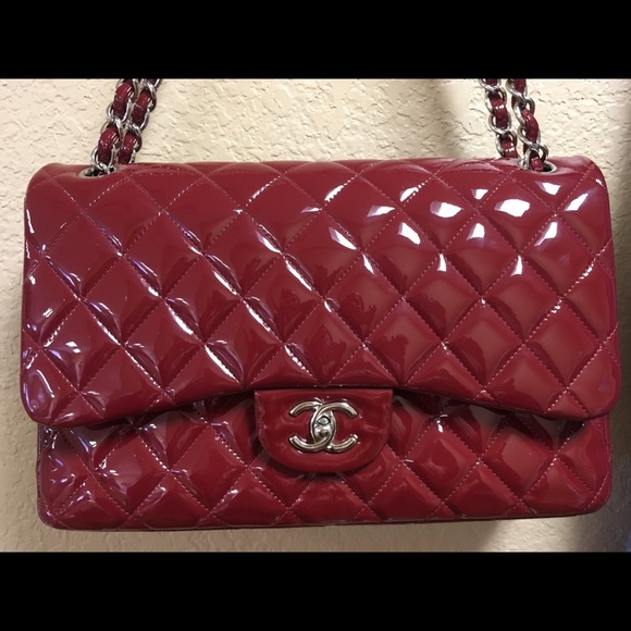 CHANEL Handbags - SOLD.   Chanel Jumbo Red Patent bag